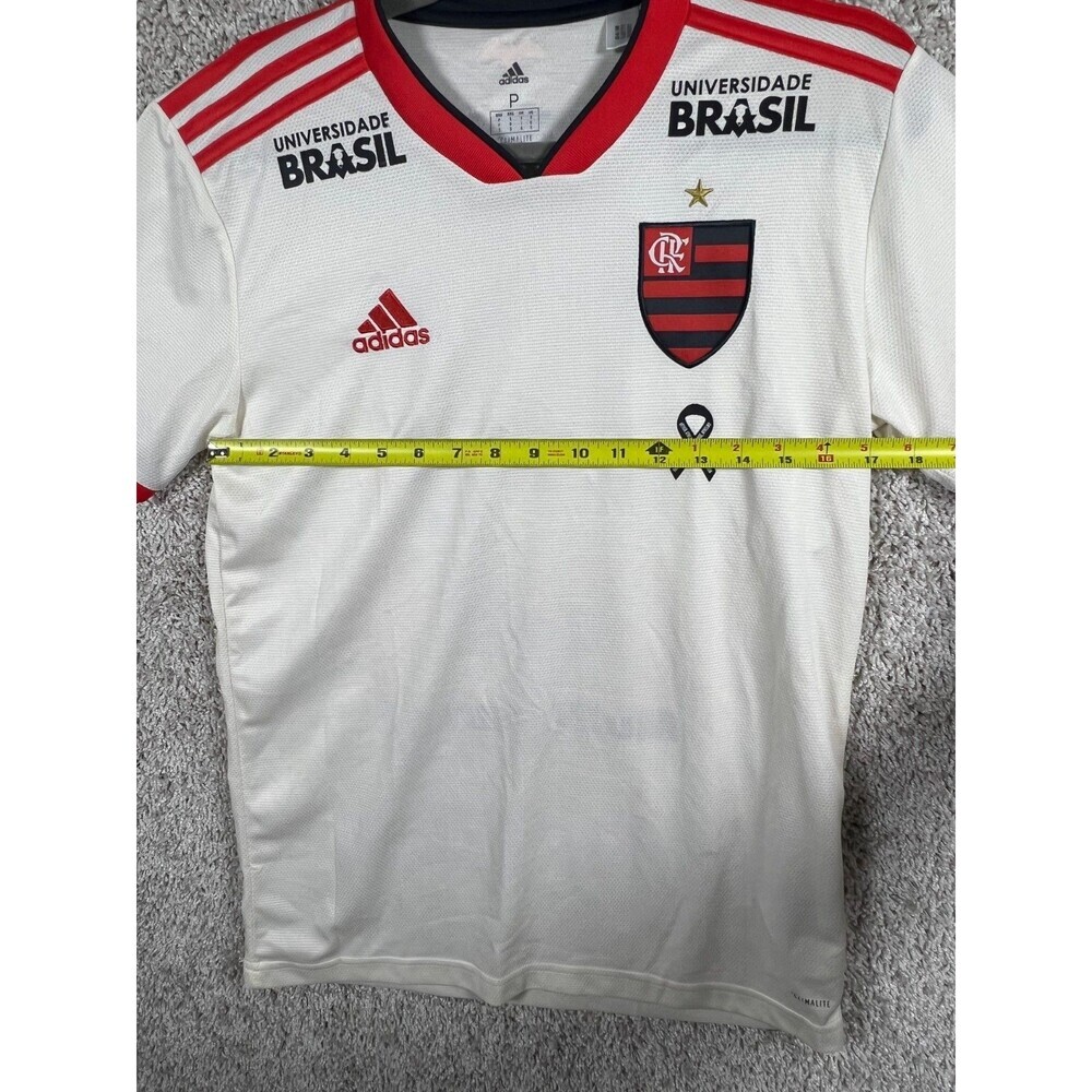 Adidas Flamengo Jersey White Men Soccer Shirt Climalite Brazil USsize S - Picture 2 of 11